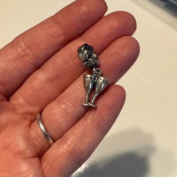 NEW IN BOX! Authentic Pandora Cheers Champagne Glasses Charm (RETIRED) - Picture 4 of 4